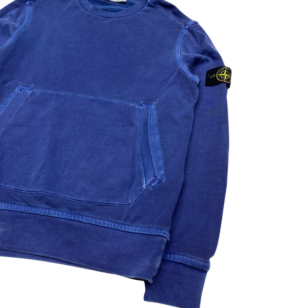 Stone Island Blue Two Tone Pullover Sweatshirt