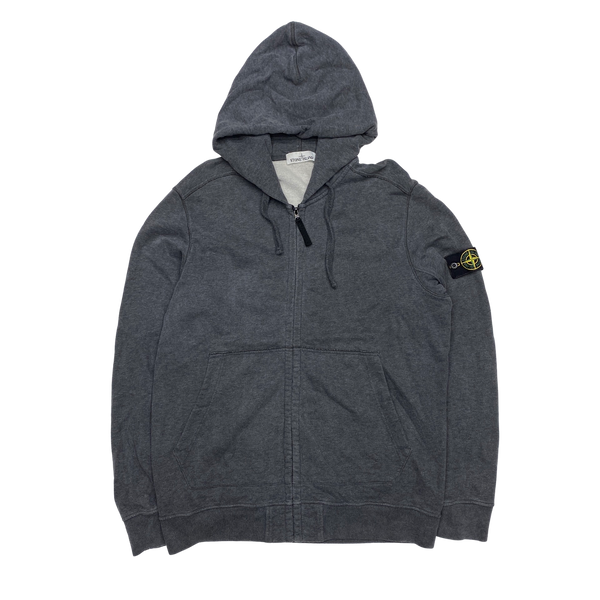 Stone Island 2018 Dark Grey Cotton Zipped Hoodie