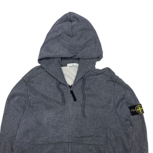 Stone Island 2018 Dark Grey Cotton Zipped Hoodie