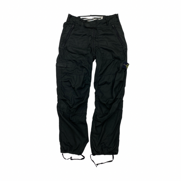 Stone Island 2005 Black Cotton Straight Fit Cargo Trousers