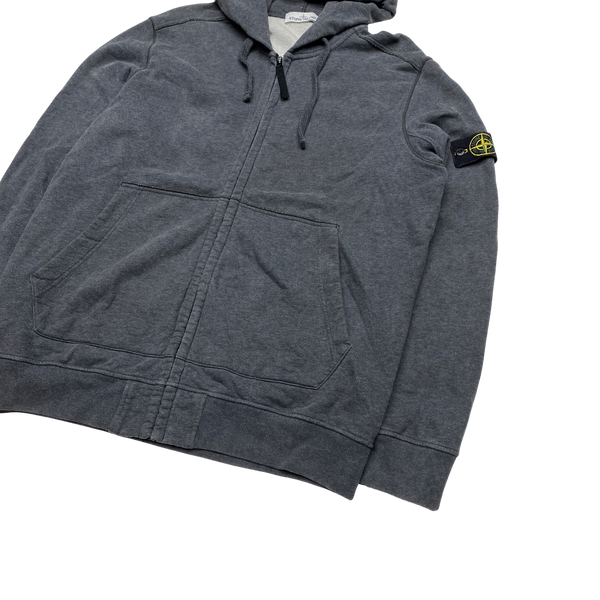 Stone Island 2018 Dark Grey Cotton Zipped Hoodie