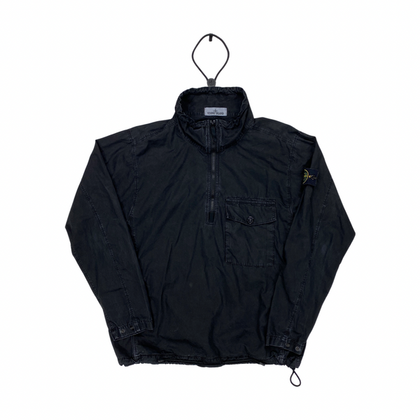 Stone Island Black Cotton Quarter Zipped Top