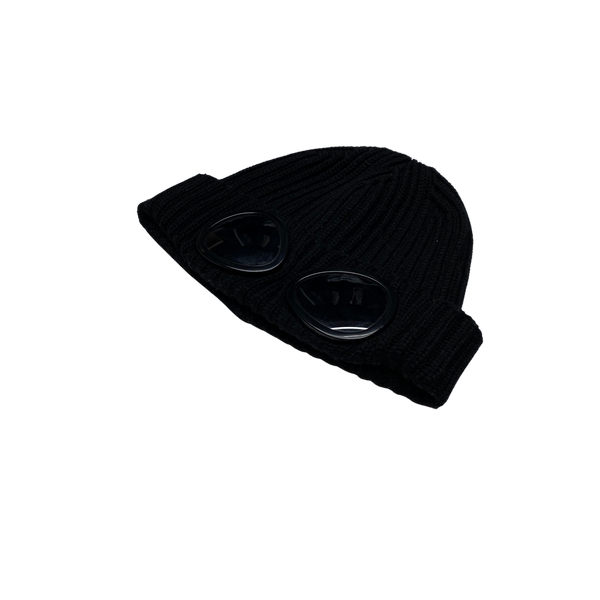 CP Company Black Merino Wool Goggle Beanie