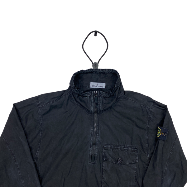 Stone Island Black Cotton Quarter Zipped Top