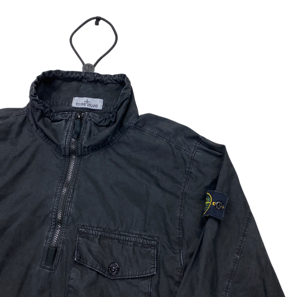 Stone Island Black Cotton Quarter Zipped Top