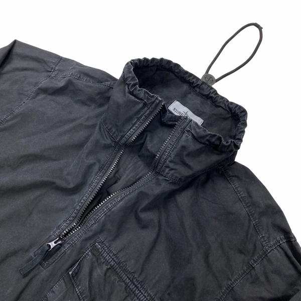 Stone Island Black Cotton Quarter Zipped Top