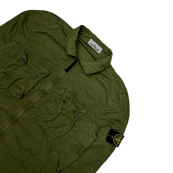 Stone Island 2022 Green Double Pocket Overshirt