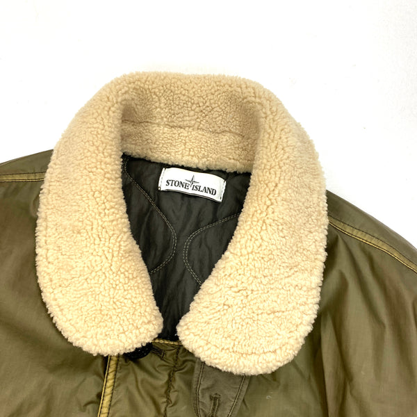 Stone Island 2015 Mussola Gommata Sherling Flight Jacket
