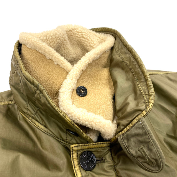 Stone Island 2015 Mussola Gommata Sherling Flight Jacket
