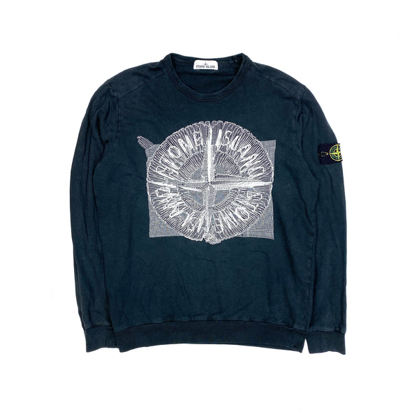 embroidered-logo sweatshirt, Stone Island