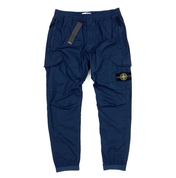 Stone Island SS/2020 Blue Tapered Cargo Trousers
