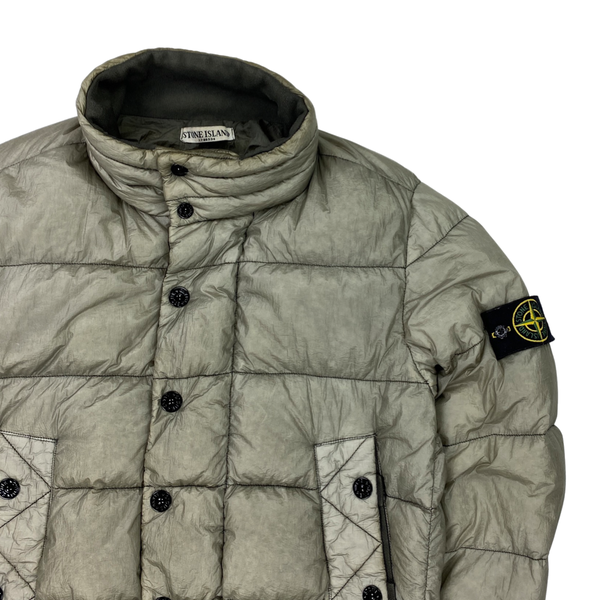 Stone Island Light Grey Garment Dyed Puffer Jacket