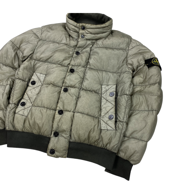 Stone Island Light Grey Garment Dyed Puffer Jacket