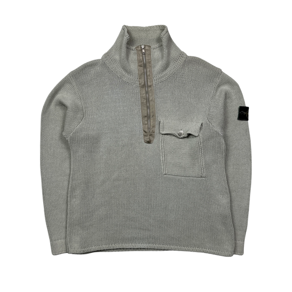 Stone Island Vintage Thick Knitted Quarter Zipped Pullover - Large