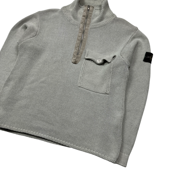 Stone Island Vintage Thick Knitted Quarter Zipped Pullover - Large
