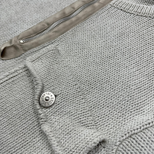 Stone Island Vintage Thick Knitted Quarter Zipped Pullover - Large