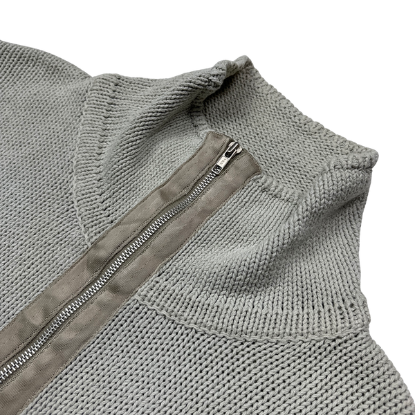 Stone Island Vintage Thick Knitted Quarter Zipped Pullover - Large