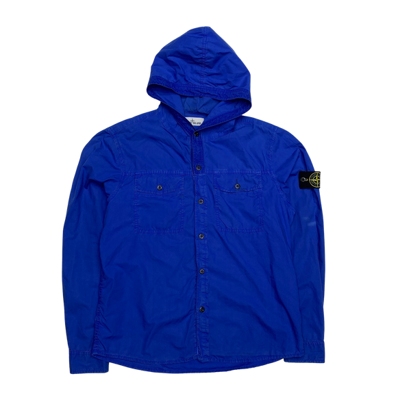 Stone Island 2014 Blue Hooded Cotton Overshirt