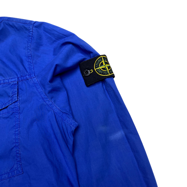 Stone Island 2014 Blue Hooded Cotton Overshirt
