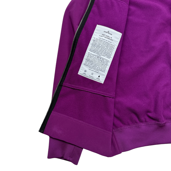 Stone Island Purple Soft Shell E Dye Hooded Jacket - Small