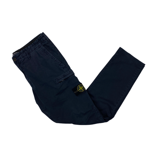 Stone Island Navy Blue Slim Fit Cargo Trousers