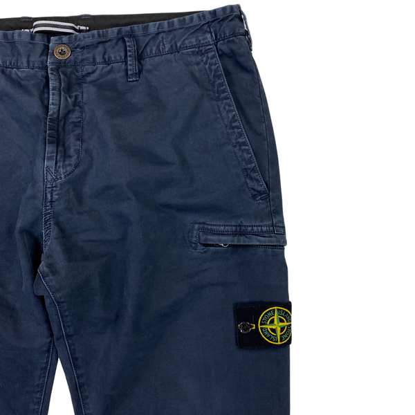 Stone Island Navy Blue Slim Fit Cargo Trousers