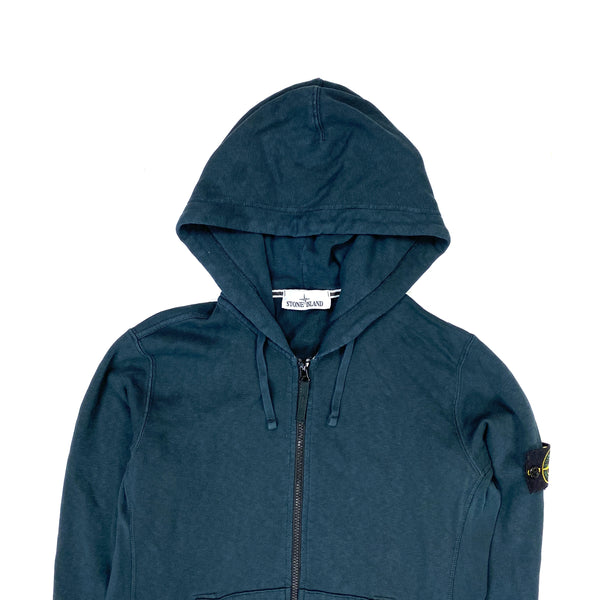 Stone Island Navy Cotton Zipped Hoodie