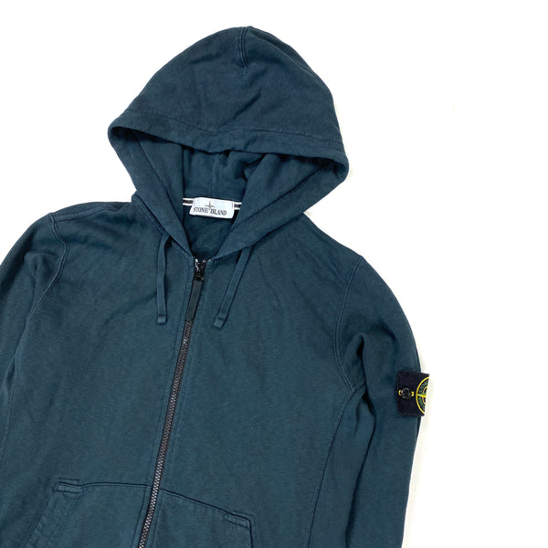 Stone Island Navy Cotton Zipped Hoodie