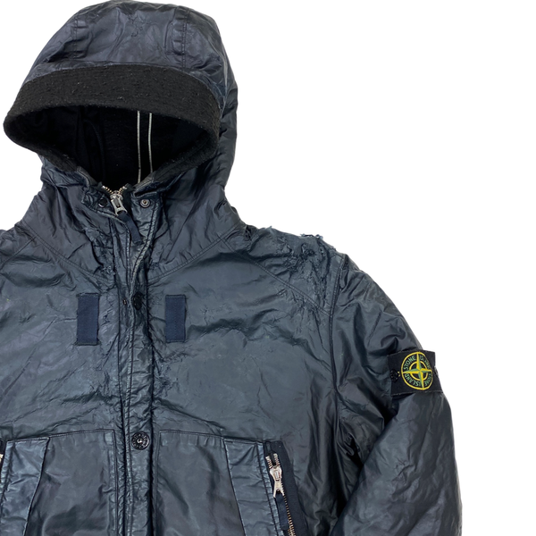 Stone Island Navy Mussola Gommata Jacket - Damaged