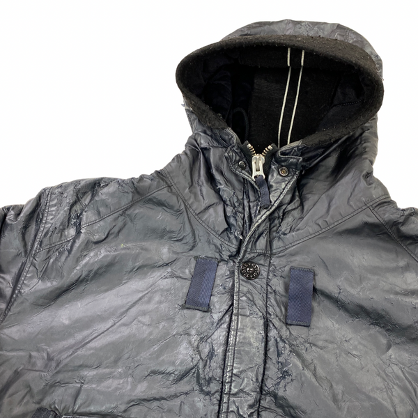 Stone Island Navy Mussola Gommata Jacket - Damaged
