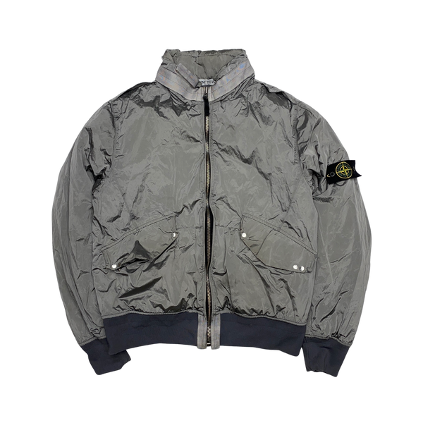 Stone Island 2008 Silver Nylon Metal Quilted Jacket