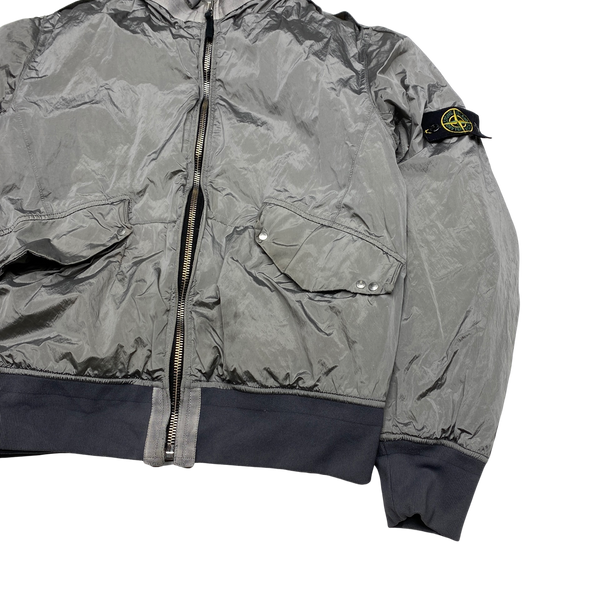 Stone Island 2008 Silver Nylon Metal Quilted Jacket