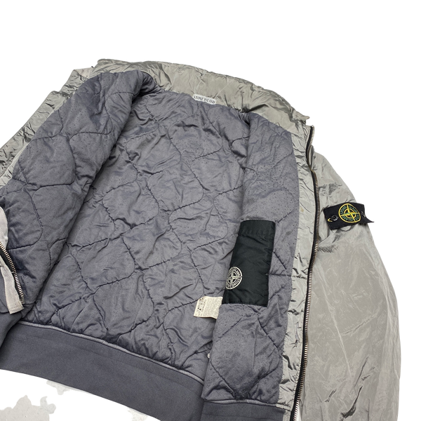 Stone Island 2008 Silver Nylon Metal Quilted Jacket
