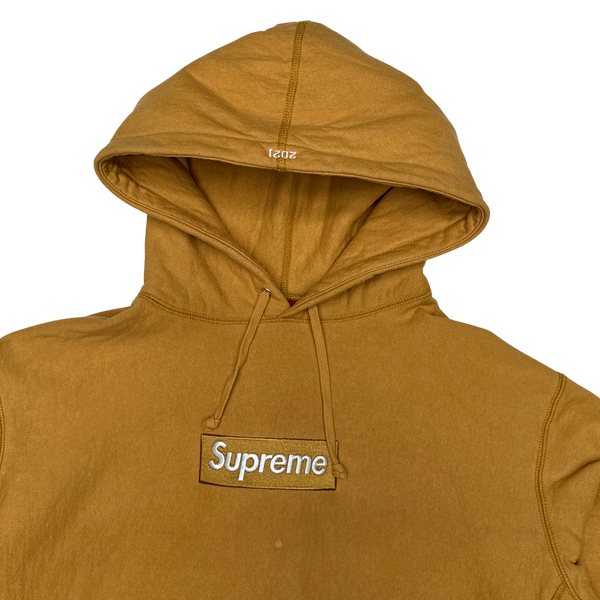 Supreme Mustard 2021 Box Logo Hoodie