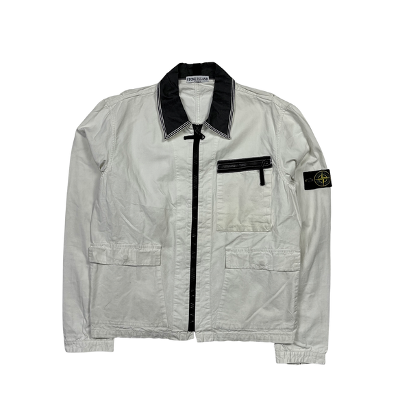 Stone Island 2006 White Spalmatura Cotton Jacket - Large
