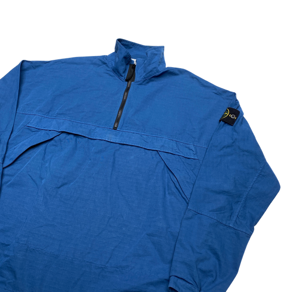 Stone Island 2020 Blue Cotton Rip Stop Smock Pullover