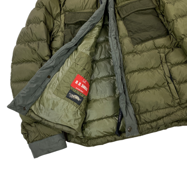 CP Company Khaki D Down Goggle Puffer Jacket