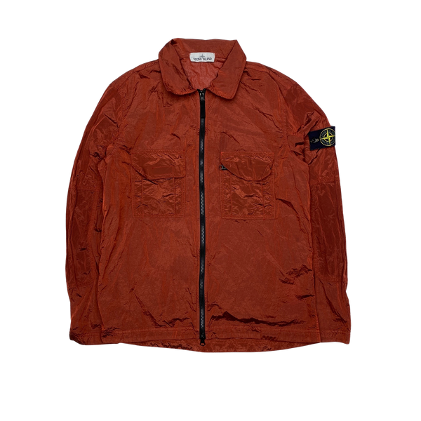 Stone Island 2019 Red Nylon Metal Rip Stop Overshirt