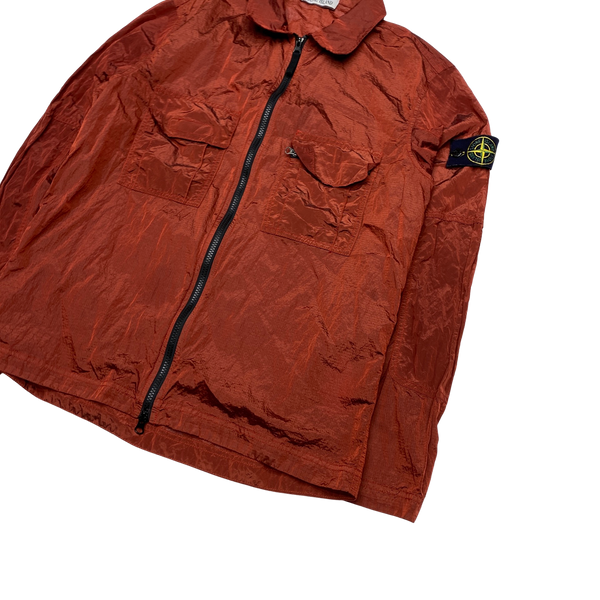 Stone Island 2019 Red Nylon Metal Rip Stop Overshirt