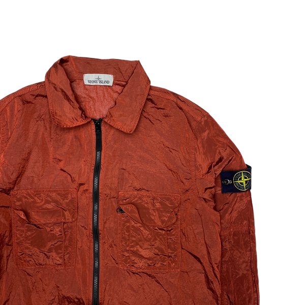 Stone Island 2019 Red Nylon Metal Rip Stop Overshirt
