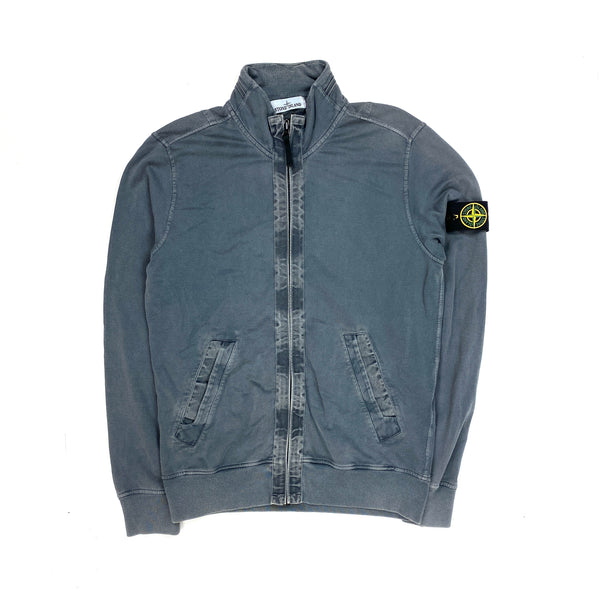 Stone Island Cadet Grey Garment Dyed Zipped Jumper