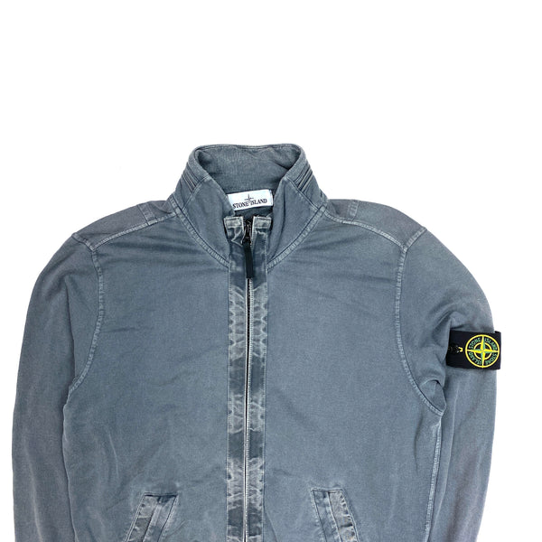 Stone Island Cadet Grey Garment Dyed Zipped Jumper