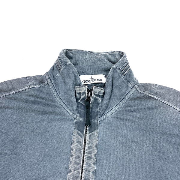 Stone Island Cadet Grey Garment Dyed Zipped Jumper