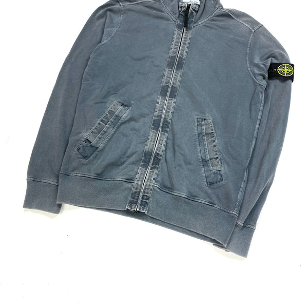 Stone Island Cadet Grey Garment Dyed Zipped Jumper