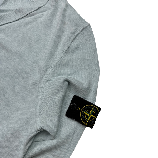 Stone Island Light Blue 2011 Cotton V Neck Jumper - Large