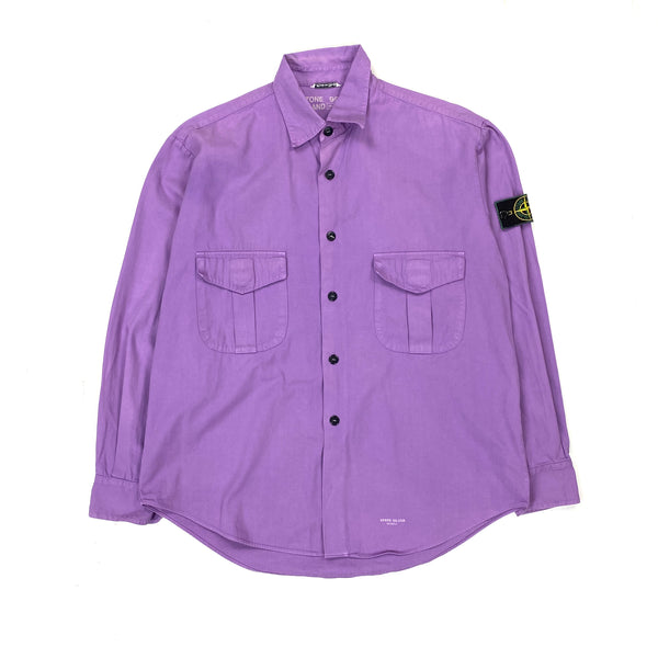 Stone Island Marina Purple Buttoned Overshirt
