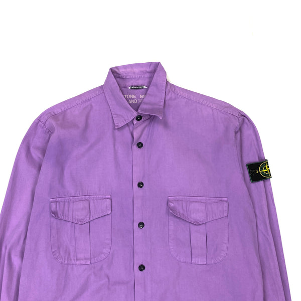 Stone Island Marina Purple Buttoned Overshirt
