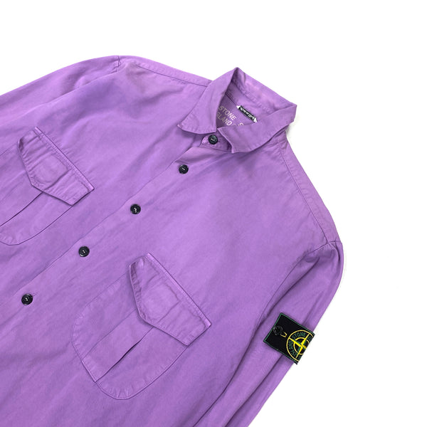 Stone Island Marina Purple Buttoned Overshirt