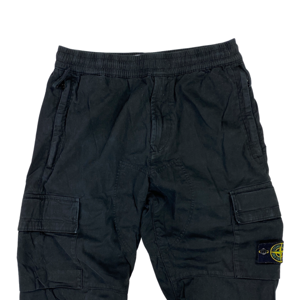 Stone Island Black Multi Pocket Cargo Trousers