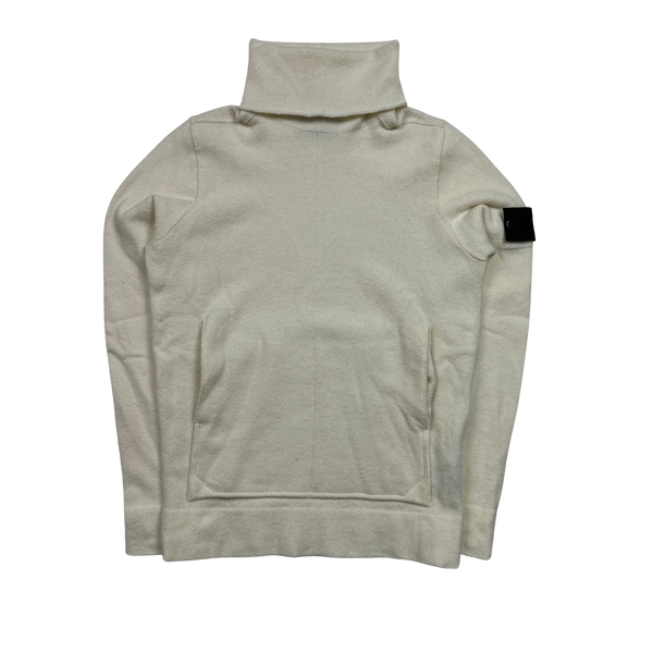 Stone Island 2018 Shadow Project Cream Roll Neck Jumper - Small